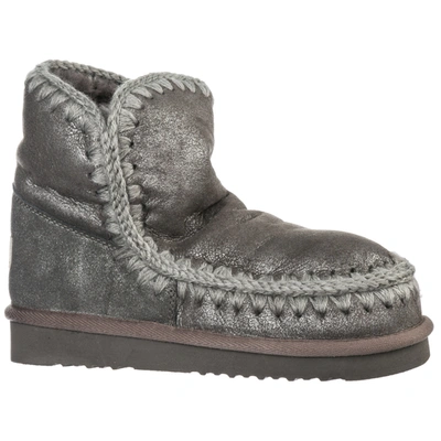 Shop Mou Women's Suede Ankle Boots Booties Eskimo 18 In Grey