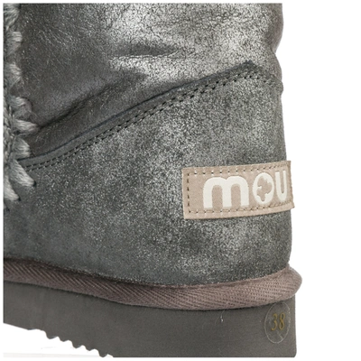 Shop Mou Women's Suede Ankle Boots Booties Eskimo 18 In Grey