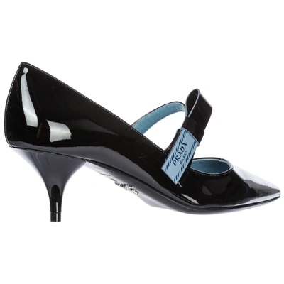 Shop Prada Women's Leather Pumps Court Shoes High Heel In Black