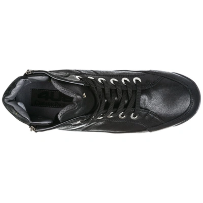 Shop Cesare Paciotti 4us Women's Shoes High Top Leather Trainers Sneakers In Black