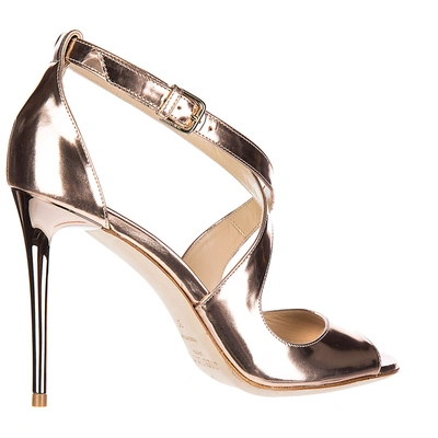 Shop Jimmy Choo Emily 100 Heeled Sandals In Gold