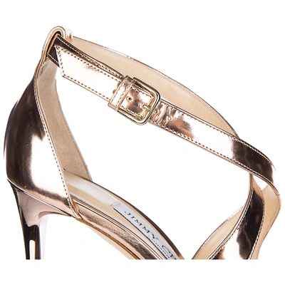 Shop Jimmy Choo Emily 100 Heeled Sandals In Gold