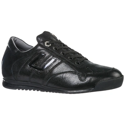 Shop Cesare Paciotti 4us Women's Shoes Leather Trainers Sneakers In Black