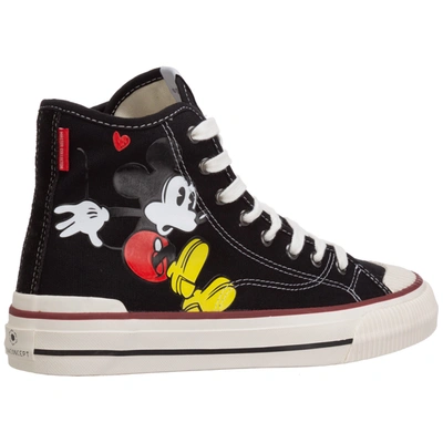 Shop Moa Master Of Arts Women's Shoes High Top Trainers Sneakers   Disney Mickey Mouse In Black