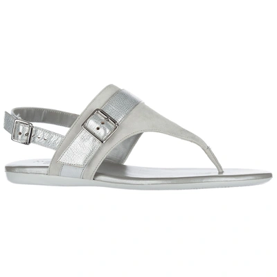 Shop Hogan Women's Suede Sandals In Grey