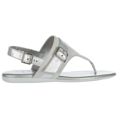 Shop Hogan Women's Suede Sandals In Grey
