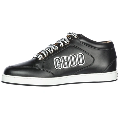 Shop Jimmy Choo Women's Shoes Leather Trainers Sneakers Miami In Black
