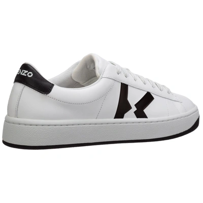 Shop Kenzo Women's Shoes Leather Trainers Sneakers Kourt K Logo In White