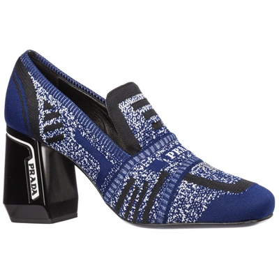 Shop Prada Women's Pumps Court Heel Shoes In Blue