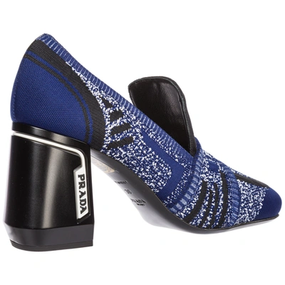 Shop Prada Women's Pumps Court Heel Shoes In Blue