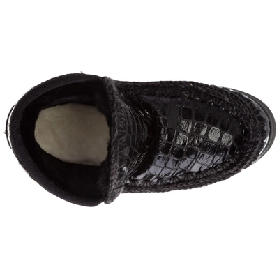 Shop Mou Women's Leather Ankle Boots Booties Eskimo Sneaker In Black