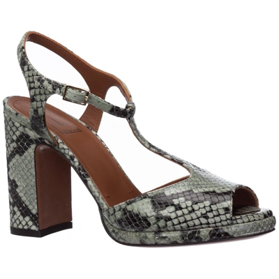 Shop L'autre Chose Women's Leather Heel Sandals In Green