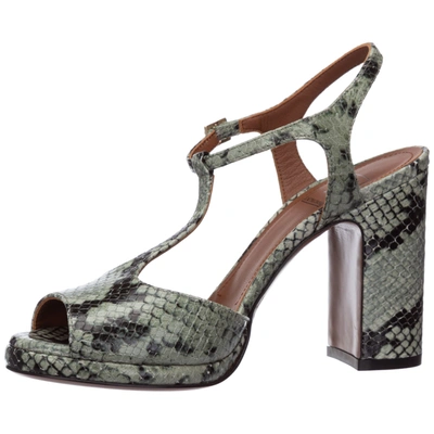 Shop L'autre Chose Women's Leather Heel Sandals In Green