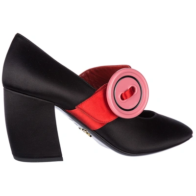 Shop Prada Women's Open Toe Pumps Court Shoes Heel In Black