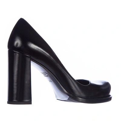 Shop Prada Women's Leather Pumps Court Shoes High Heel In Black