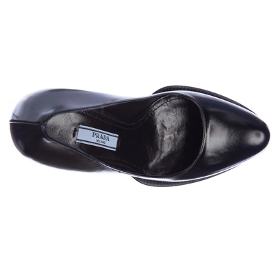 Shop Prada Women's Leather Pumps Court Shoes High Heel In Black