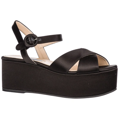 Shop Prada Women's Platform Sandals In Black