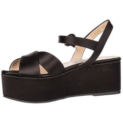 Shop Prada Women's Platform Sandals In Black