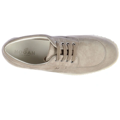 Shop Hogan Women's Shoes Suede Trainers Sneakers Fondo Traditional In Grey