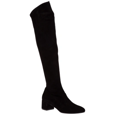 Shop L'autre Chose Women's Suede Heel Boots In Black