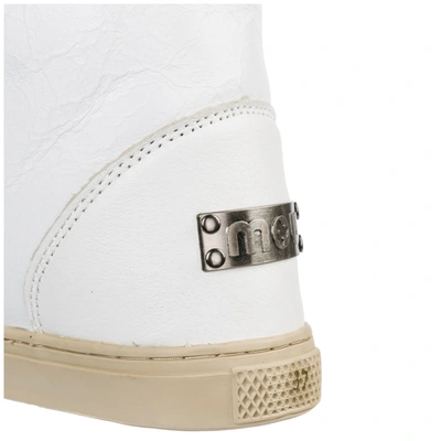 Shop Mou Women's Leather Ankle Boots Booties Mini Eskimo Sneaker In White