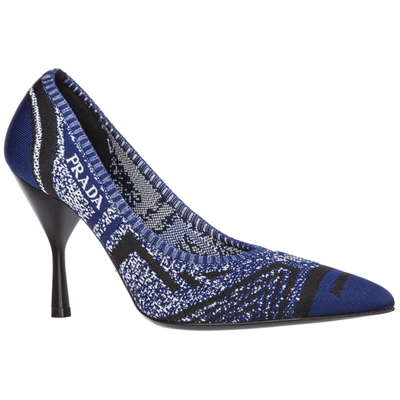 Shop Prada Women's Pumps Court Heel Shoes In Blue