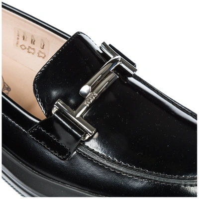 Shop Tod's Women's Leather Loafers Moccasins  Double T In Black