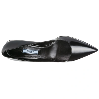 Shop Prada Women's Leather Pumps Court Shoes High Heel'opanca In Black