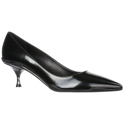 Shop Prada Women's Leather Pumps Court Shoes High Heel'opanca In Black