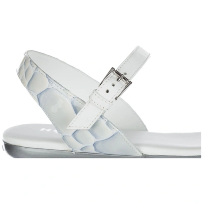 Shop Hogan Women's Leather Sandals In White