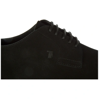 Shop Tod's Men's Classic Suede Lace Up Laced Formal Shoes Derby In Black