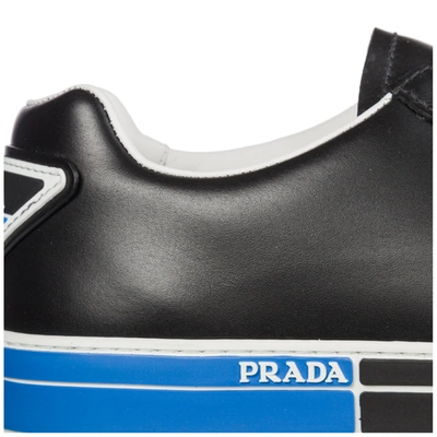 Shop Prada Men's Shoes Leather Trainers Sneakers In Black