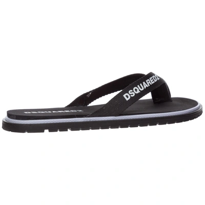 Shop Dsquared2 Men's Rubber Flip Flops Sandals   Carioca In Black