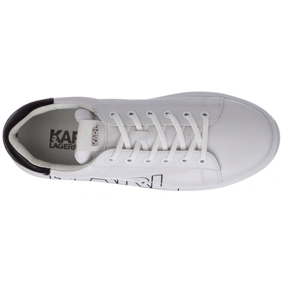 Shop Karl Lagerfeld Men's Shoes Leather Trainers Sneakers  Kapri In White