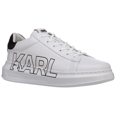 Shop Karl Lagerfeld Men's Shoes Leather Trainers Sneakers  Kapri In White