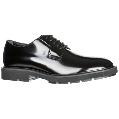 Shop Tod's Men's Classic Leather Lace Up Laced Formal Shoes Derby In Black