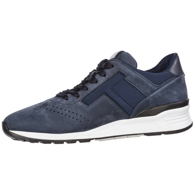 Shop Tod's Men's Shoes Leather Trainers Sneakers In Blue