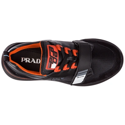 Shop Prada Men's Shoes Suede Trainers Sneakers Mechano In Black