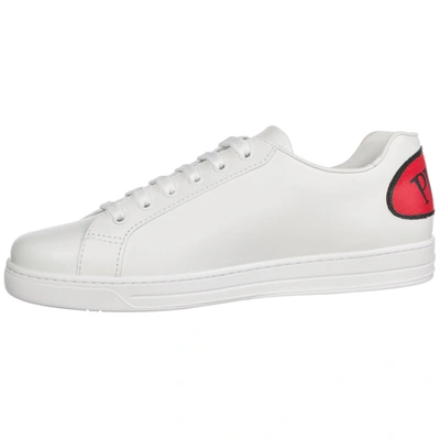 Shop Prada Men's Shoes Leather Trainers Sneakers In White