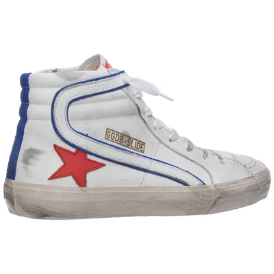 Shop Golden Goose Men's Shoes High Top Leather Trainers Sneakers Slide In White