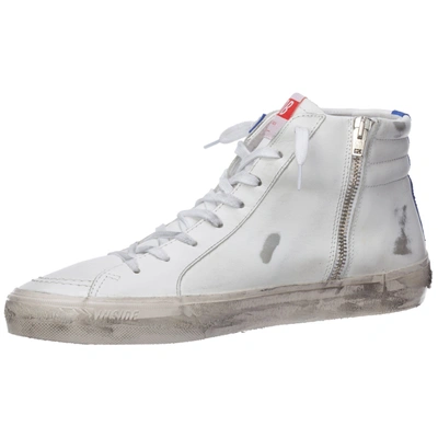 Shop Golden Goose Men's Shoes High Top Leather Trainers Sneakers Slide In White