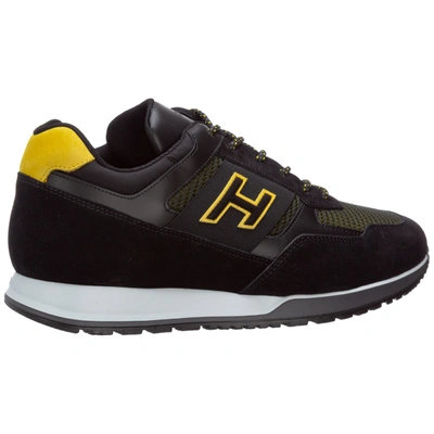 Shop Hogan Men's Shoes Suede Trainers Sneakers H321 In Black