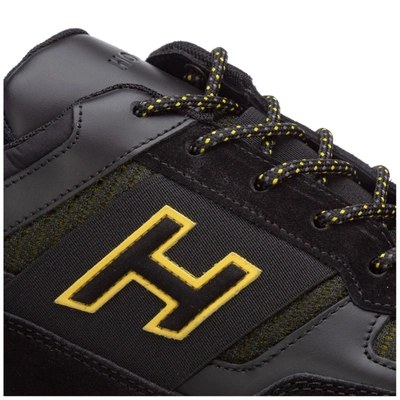 Shop Hogan Men's Shoes Suede Trainers Sneakers H321 In Black