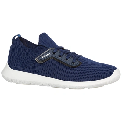 Shop Prada Men's Shoes Trainers Sneakers In Blue