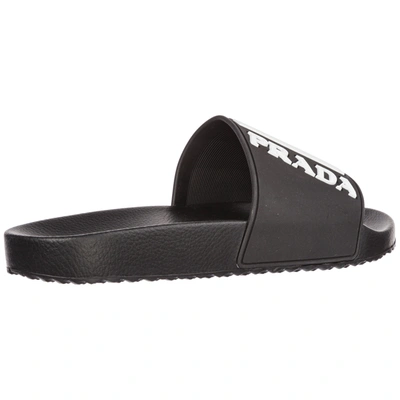 Shop Prada Men's Slippers Sandals Rubber In Black