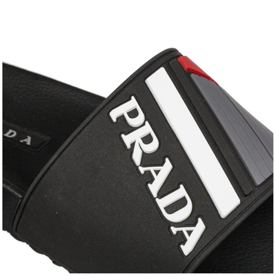 Shop Prada Men's Slippers Sandals Rubber In Black