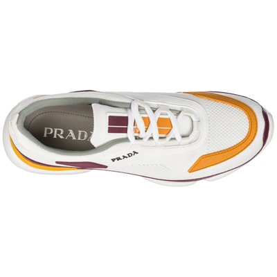 Shop Prada Men's Shoes Cotton Trainers Sneakers Cloudbust In White