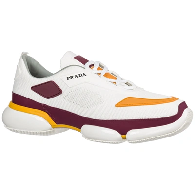 Shop Prada Men's Shoes Cotton Trainers Sneakers Cloudbust In White