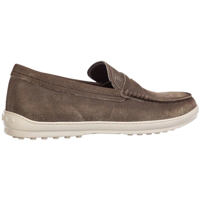 Shop Tod's Men's Suede Loafers Moccasins In Brown