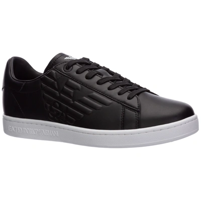 Shop Ea7 Men's Shoes Leather Trainers Sneakers  Classic Cc In Black